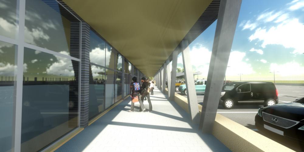 羅安達市中心的商業建築保護建設工作的3D非洲